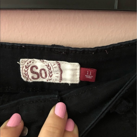 Black Denim Shorts - Picture 3 of 3